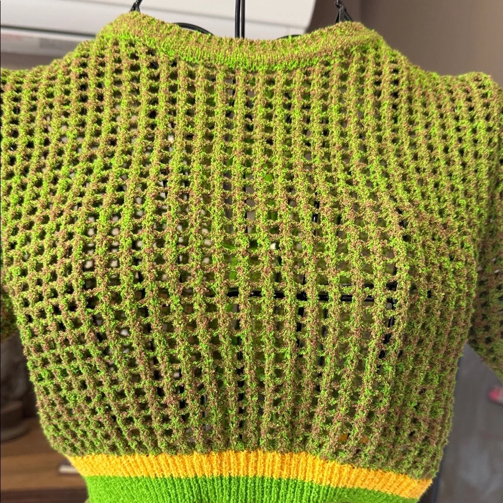 Micas Green Knit Dress with Yellow Accents - Picture 5 of 8